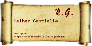 Melher Gabriella névjegykártya